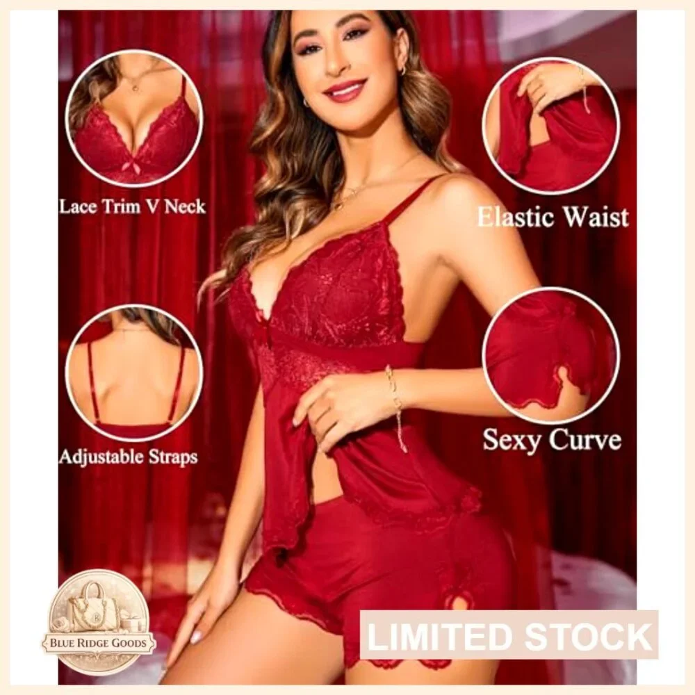 Lace Camisole Set Modal Pajamas Lounge Wear Adjustable Straps Sexy Chic